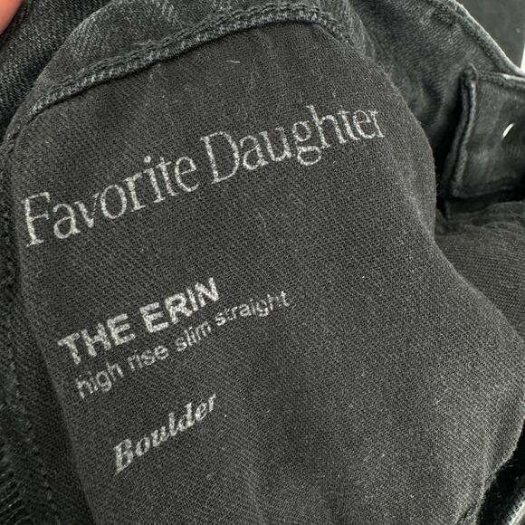 Favorite Daughter The Erin High Rise Slim Straight Boulder Jeans Black Size 29 - Picture 6 of 8